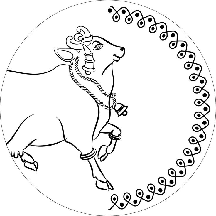 the bull is running with a bell in its mouth and an ornamental frame around it