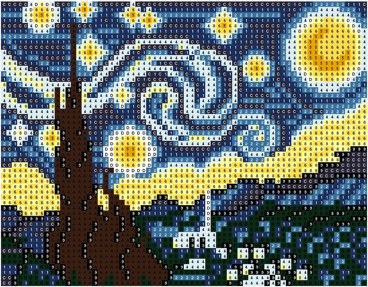 the starry night with a tree in it