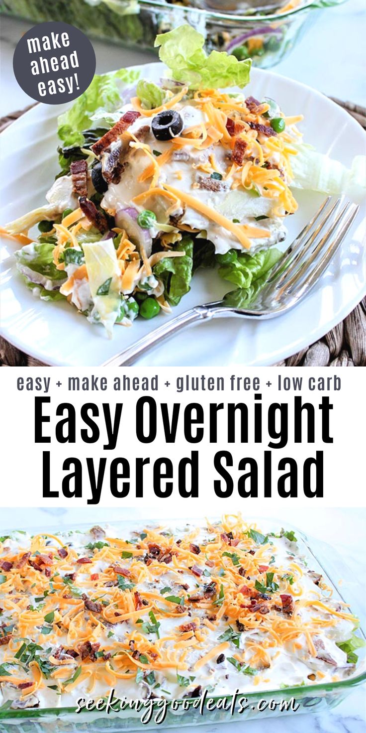 this easy, make ahead, gluten free - low carb layered salad is the perfect side dish for any meal