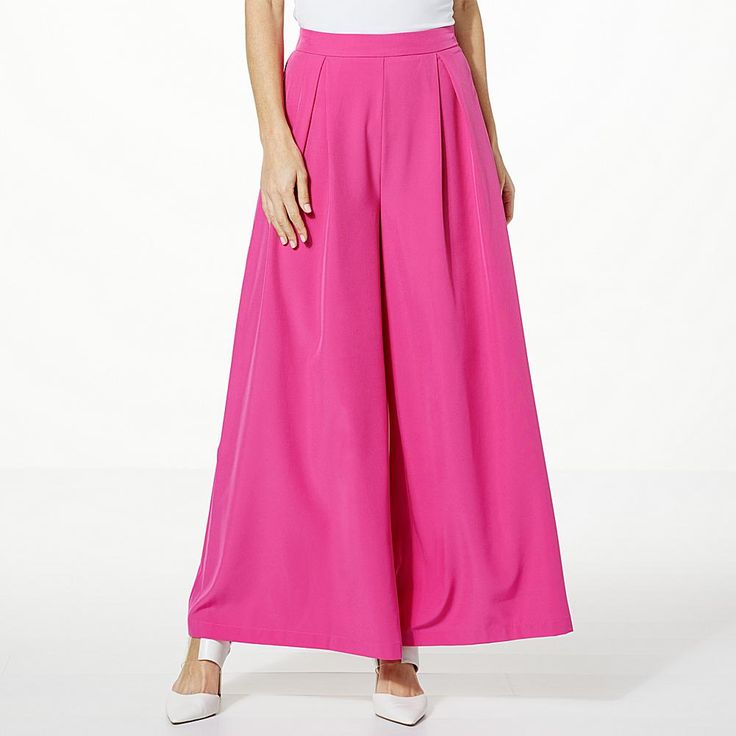 Allison Brown NY Bahamian Palazzo Pant Make a stylish statement wherever you go in these extra-wide leg palazzo pants, featuring a lightweight, flattering crepe fabric with a beautiful drapey fit, and colors that make this a versatile, all-season wardrobe piece. Flowy Wide Leg Maxi Skirt, Spring Evening Wide Leg Pants, Spring Evening Wide Leg Full Length Pants, Spring Formal Wide-leg Maxi Skirt, Spring Flowy Wide Leg Pants, Evening Wide Leg Pants For Spring, Wide Leg Evening Pants For Spring, Wide Leg Full Length Pants For Spring Evening, Summer Evening Wide Leg Pants With Elastic Waistband