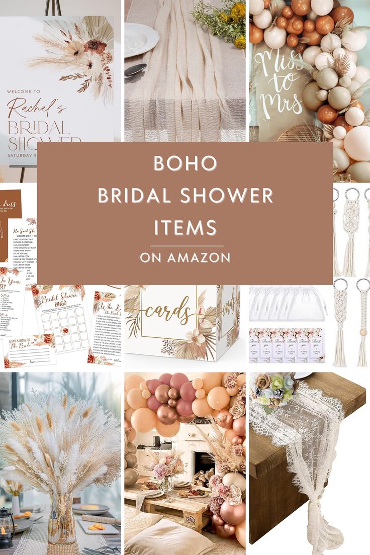 boho bridal shower items on amazon