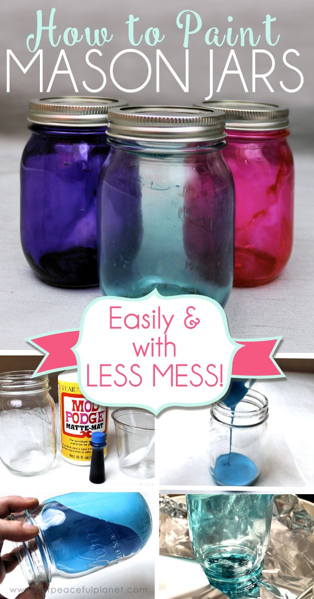 how to paint mason jars with less mess