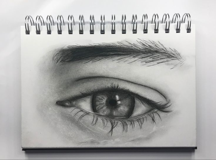 a pencil drawing of an eye