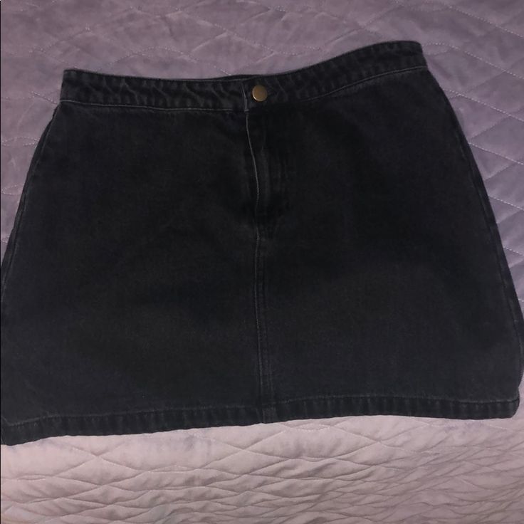 Black Denim Skirt (Runs Very Small) - Fit A Small Medium Forever 21 Black Mini Length Bottoms, Forever 21 Black Mini Bottoms, Casual Black Mini Skirt By Forever 21, Forever 21 Black Casual Mini Skirt, Casual Black Denim Skirt For Night Out, 12 Forever, Black Denim Skirt, Forever 21 Skirts, Black Denim