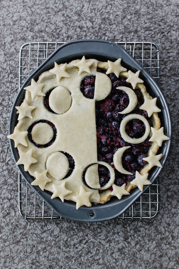 a pie with crescent and stars on it