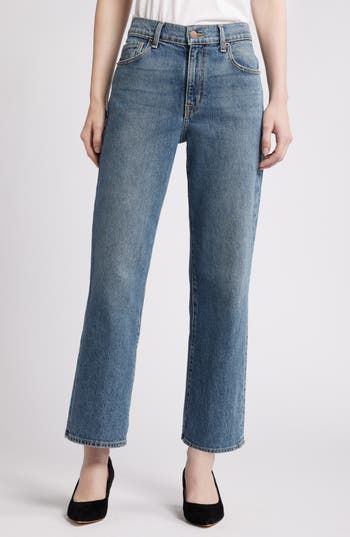 A light-blue wash adds a classic lived-in vibe to these high-waisted jeans cut from low-stretch denim so you can move easily through your day. Zip fly with button closure Five-pocket style 77% cotton, 22% lyocell, 1% spandex Machine wash, tumble dry Imported Everyday Medium Wash Cropped Jeans, Everyday Washed Blue Cropped Jeans With Frayed Hem, Mid-rise Cropped Jeans In Denim Blue For Everyday, Washed Blue Relaxed Fit Mid-rise Cropped Jeans, Classic Light Wash Cropped Jeans With Straight Hem, Light Wash Straight Fit Cropped Jeans In Rigid Denim, High-rise Light Indigo Jeans With Five Pockets, Classic Medium Wash Cropped Denim Jeans, Classic Light Wash Cropped Jeans With Five Pockets