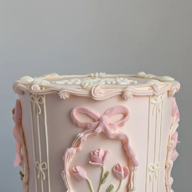 a close up of a cake with flowers on it