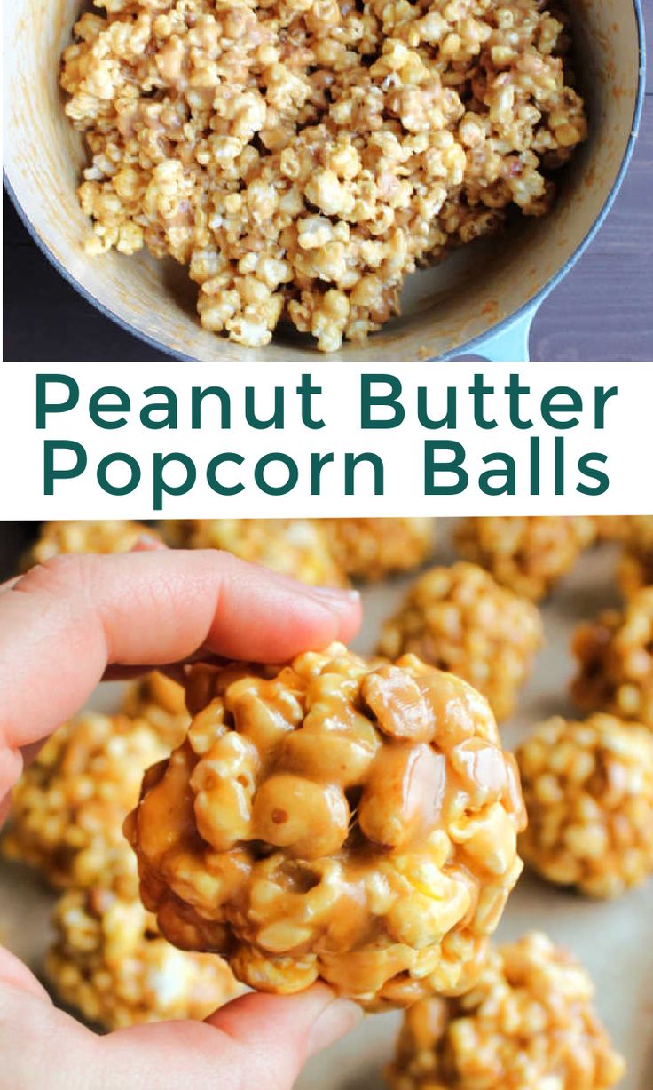 peanut butter popcorn balls are the perfect snack for kids to make and they're ready to eat