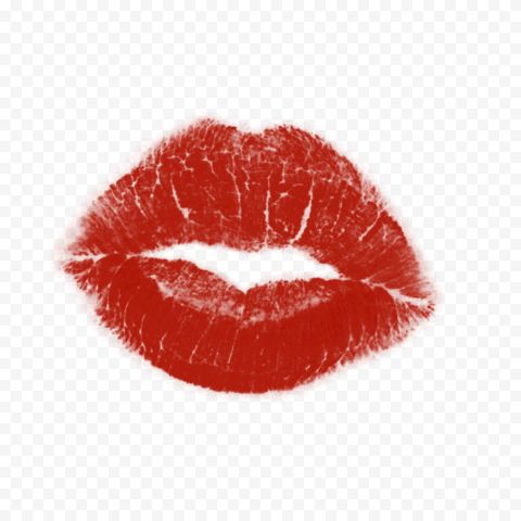 a red lipstick kiss on a white background