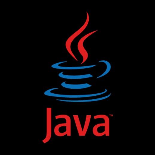 a black background with a red and blue logo that says,'java '