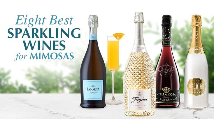 eight different types of sparkling wines for mimosas