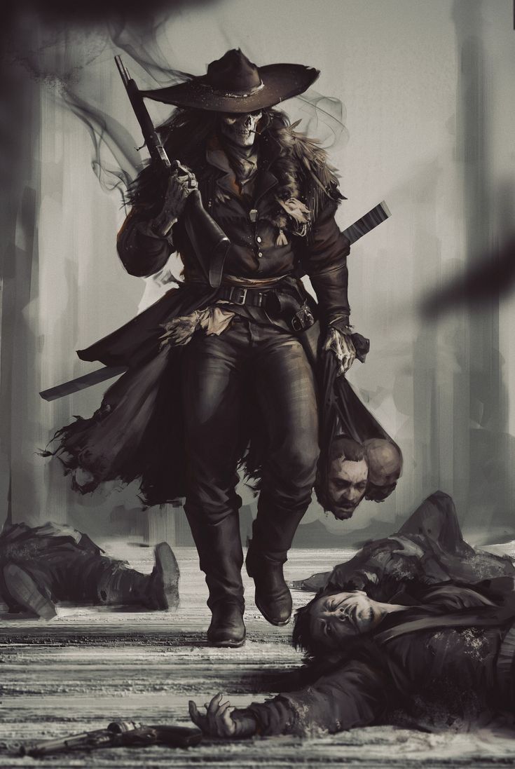 Western Gunslinger Art, Cowboy Character Design, Western Artwork, West Art, Vampire Hunter, Cowboy Art, Fantasy Warrior, Arte Fantasy, Bounty Hunter