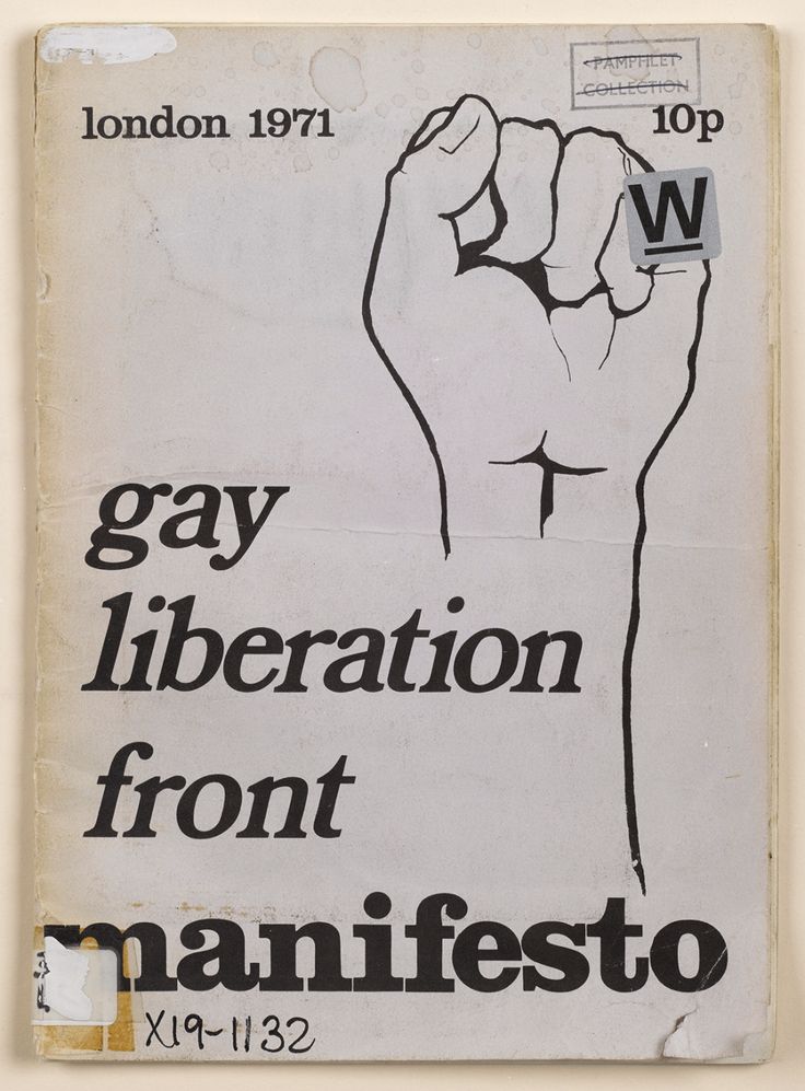 a sign that says gay liberation from manifesto