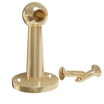 a gold plated metal object with two screws on each end and a round base