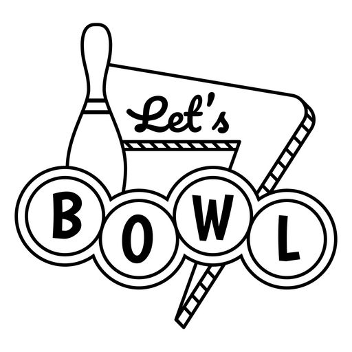 a black and white drawing of bowling balls with the words let's bowl