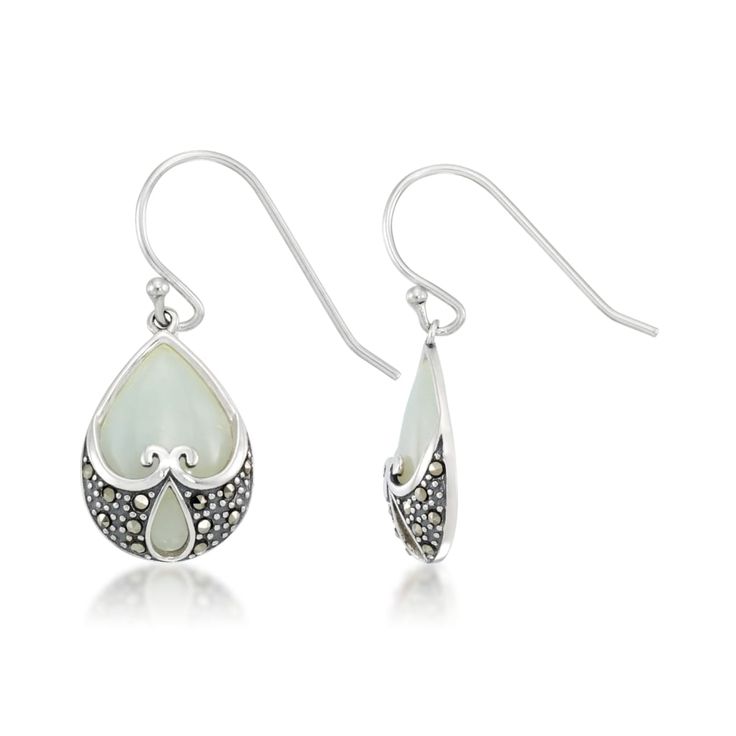 in stock Elegant Nickel-free Dangle Heart Earrings, Elegant Nickel-free Heart Dangle Earrings, Macy's Dangle Jewelry With Matching Earrings, Macy's Drop Earrings For Pierced Ears, Silver Heart Earrings With Pearl Drop, Macy's Teardrop Jewelry With Matching Earrings, Macy's Dangle Earrings As Gift, Elegant Silver Teardrop Heart Earrings, Macy's Sterling Silver Teardrop Jewelry