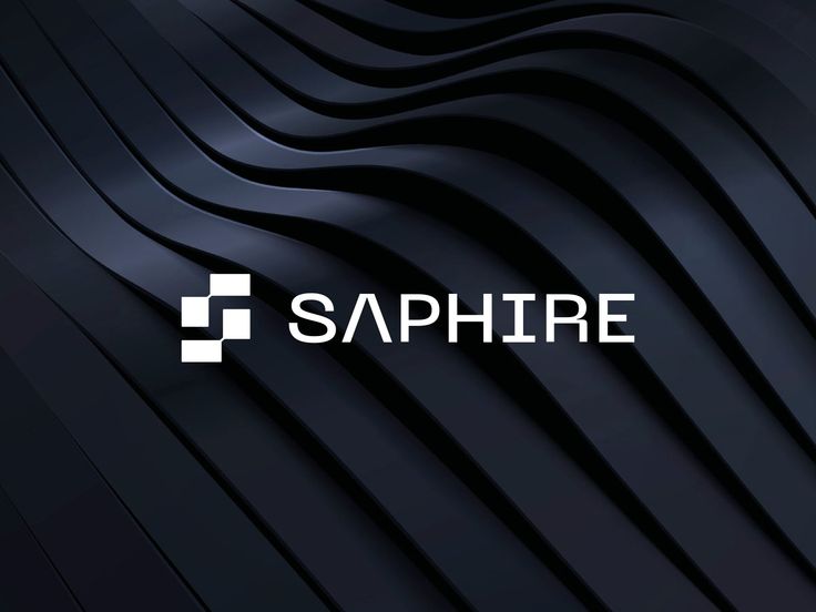 the logo for sapphire is shown on a black background with wavy lines in the shape of squares