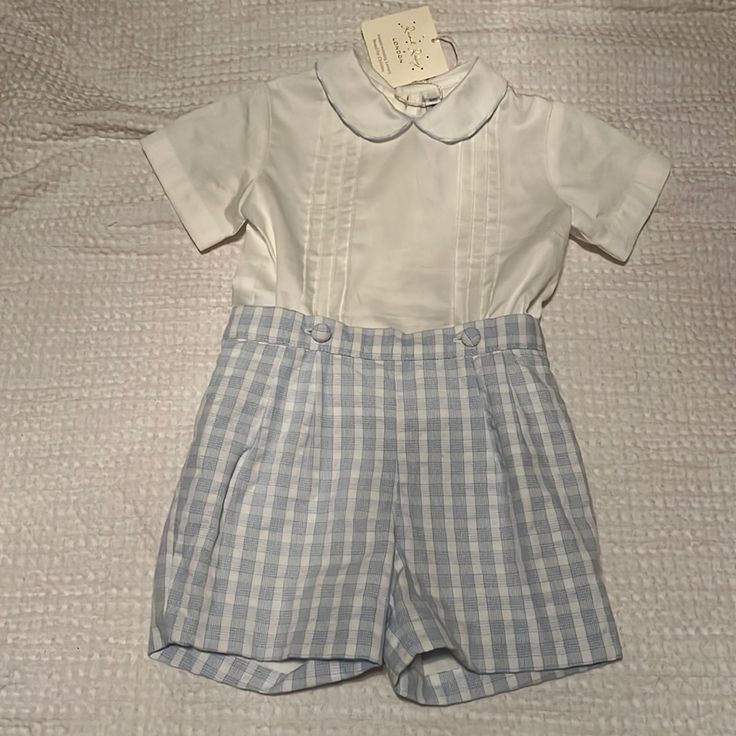 Nwt! Rachel Riley Baby Boys Outfit (6m) Fitted Blue School Sets, Blue Fitted School Sets, Classic Blue Short Sleeve Set, Baby Boys Outfit, Purple Tutu, Rachel Riley, Skirt And Top Set, Corduroy Shorts, Red Tartan