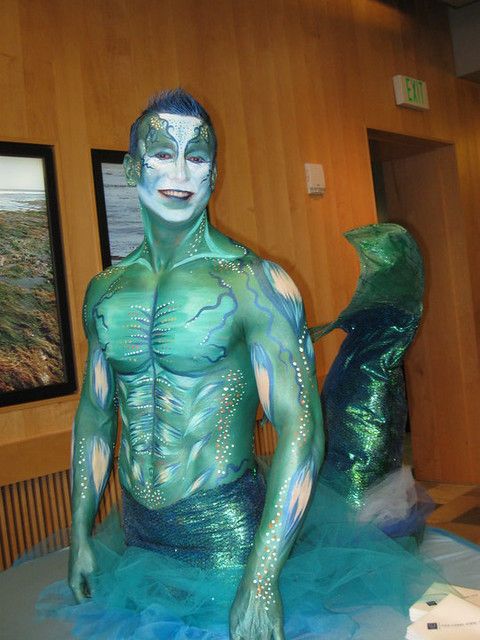 merman adventures | body paint ... Merman Makeup, Merman Costume, Island Makeup, Body Painting Men, Male Mermaid, Fish Makeup, Spirit Photography, Fish Costume, Marine Creatures