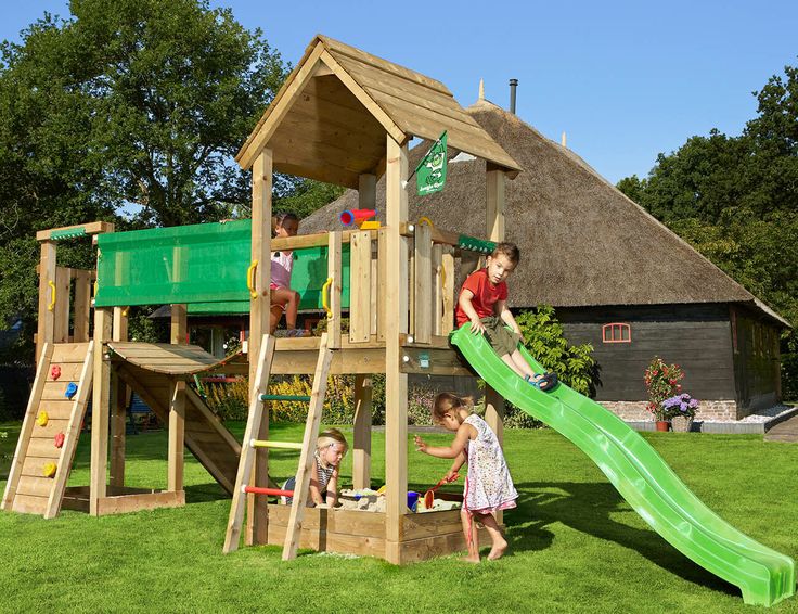 children playing in the jungle gym playground system