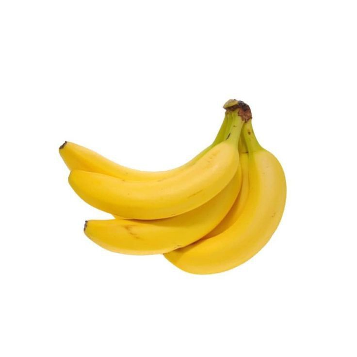 a bunch of ripe bananas on a white background with clippings to the bottom