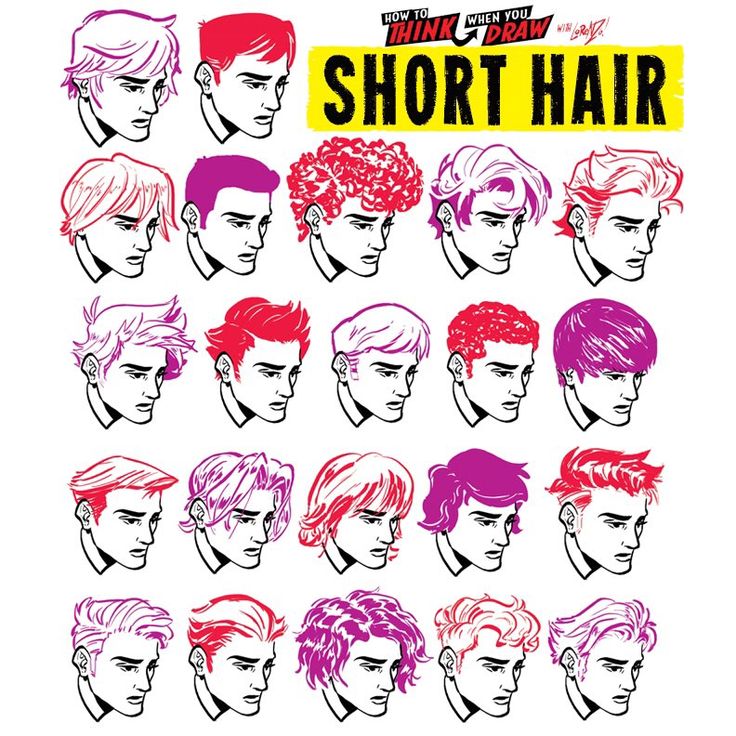 a bunch of different colored hair styles on a white background with the words short hair