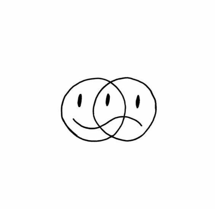 two circles with faces drawn in the middle