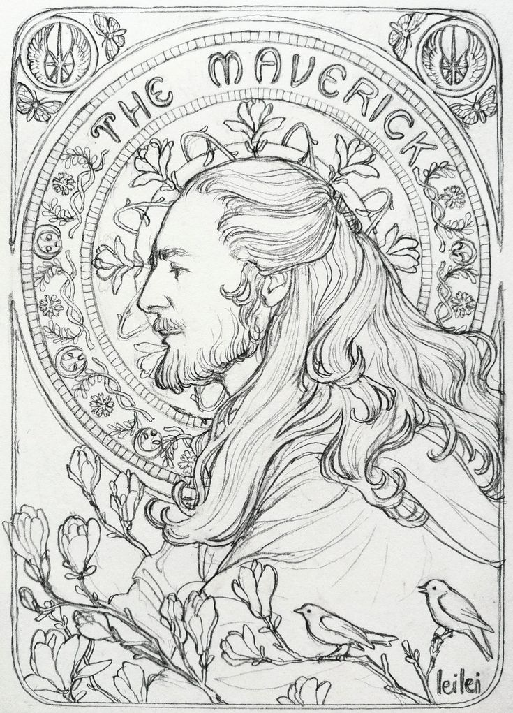 the man with long hair and beard is depicted in this hand drawn drawing by artist mark taylor