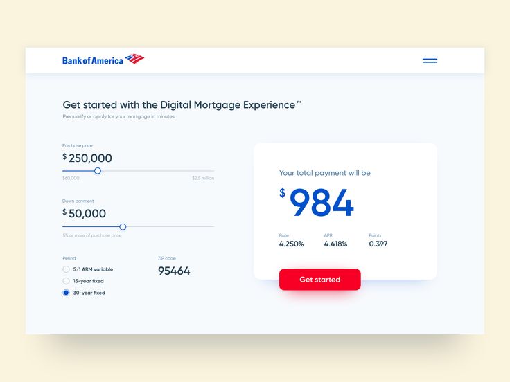 a screen shot of the bank of america's digital money experience page, which includes $ 894 per month