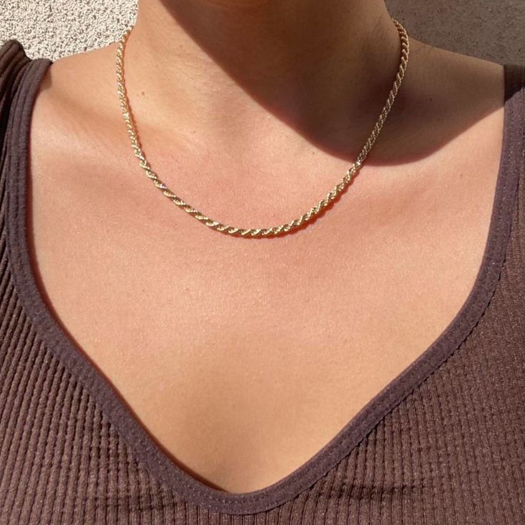 Gold Rope Chain Necklace! 18”. 18k Gold Plated. Brand New! Minimal And Easy To Wear With Any Outfit! Gold Rope Chain Women, Rope Chain Necklace, Gold-plated Rope Chain Necklace, Trendy Rope Chain Necklace As Gift, Trendy Rope Chain Necklace For Gift, Yellow Gold Figaro Chain Rope Necklace, Everyday Gold Rope Chain Necklace, Dainty Rope Chain Necklace For Everyday Wear, Dainty Everyday Rope Chain Necklace