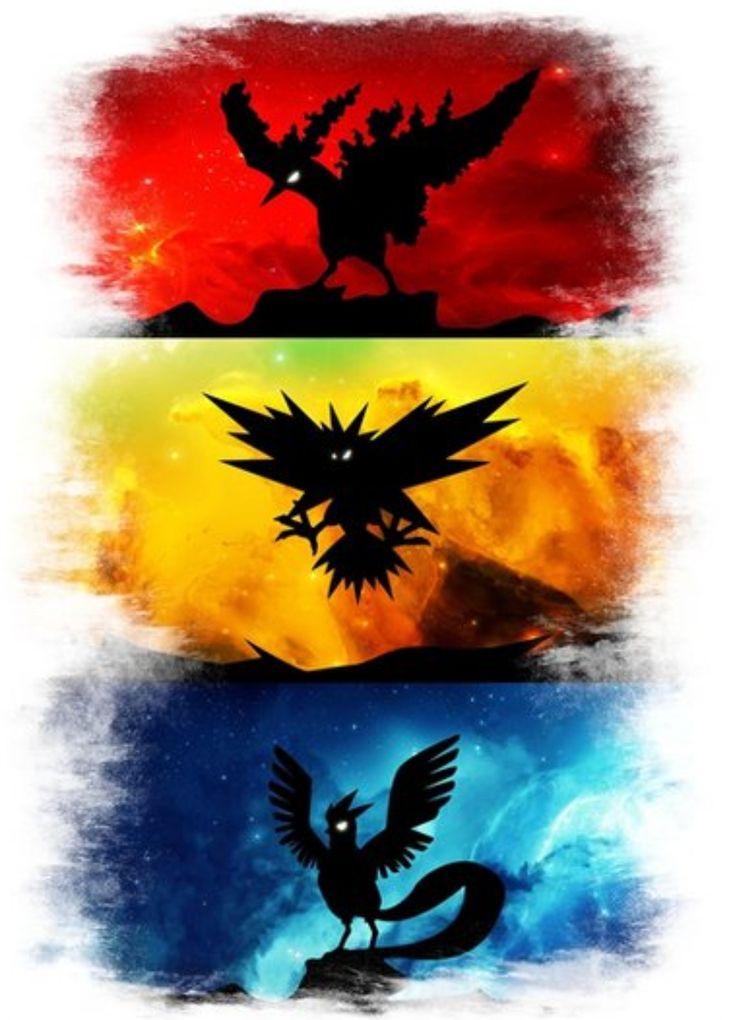 four different pokemon wallpapers with the same image