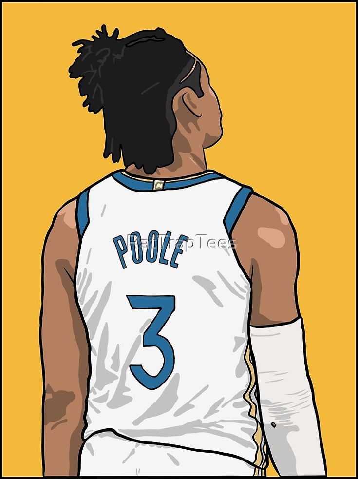 a painting of a basketball player wearing a white jersey with blue numbers on the front