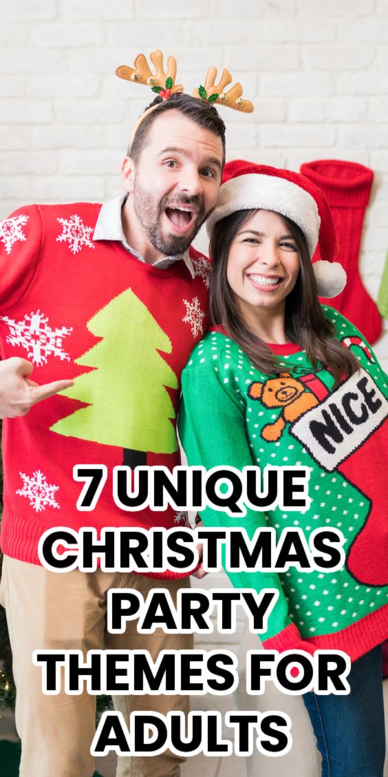 unique christmas party theme with ugly christmas sweaters Holiday Party Game Ideas For Adults, Costume Christmas Party, Crazy Christmas Party Outfits, Xmas Party Ideas For Adults, Christmas Song Costumes Diy, Mad About Plaid Christmas Party, 90s Theme Christmas Party, Funny Christmas Theme Ideas, Christmas Party Costume Ideas Funny