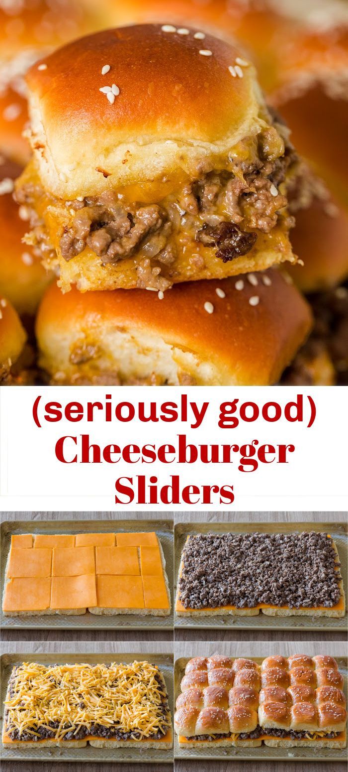 Cheeseburger Sliders are juicy, cheesy and beefy - everything we love about classic burgers! These sliders are quick and easy plus they are make-ahead and reheat really well. Husband Approved Meals, Cheap Food Recipes Groceries Budget, Finger Foods With Meat, Quick And Easy Dinner Recipes For Family Kids Picky Eaters, Food That Will Last All Week, Lazy Mom Meals Easy Dinners, Creative Finger Food Ideas, Healthy Dinner Recipes For Picky Eaters Protein, Easy Travel Recipes