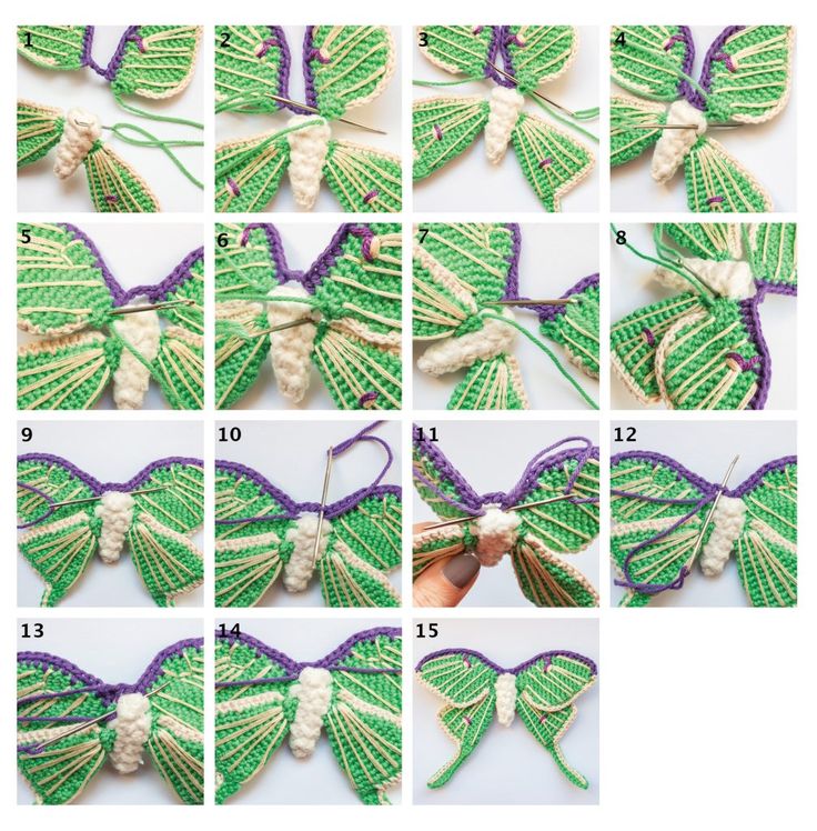 step by step instructions on how to make a crochet butterfly