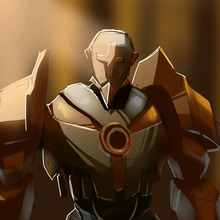 an animated image of a man in armor