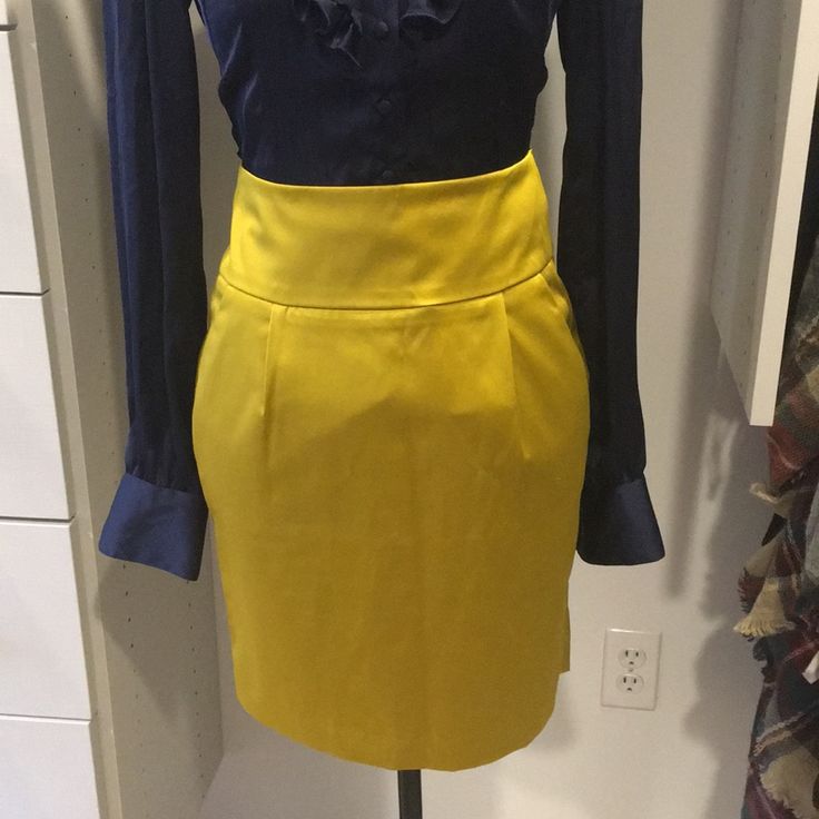 Beautiful Color....It’s Not Photographing Well, But It’s A Warm Mustard Color. Hottest Color For Fall! Elegant Yellow Skirt For Workwear, Elegant Yellow Mini Skirt For Spring, Elegant Yellow Pencil Skirt, Elegant Yellow Pleated Skirt, Yellow Pleated Skirt For Work, Yellow Pleated Workwear Skirt, Yellow Knee-length Pencil Skirt, Yellow Short Bottoms For Work, Yellow Short Length Bottoms For Workwear