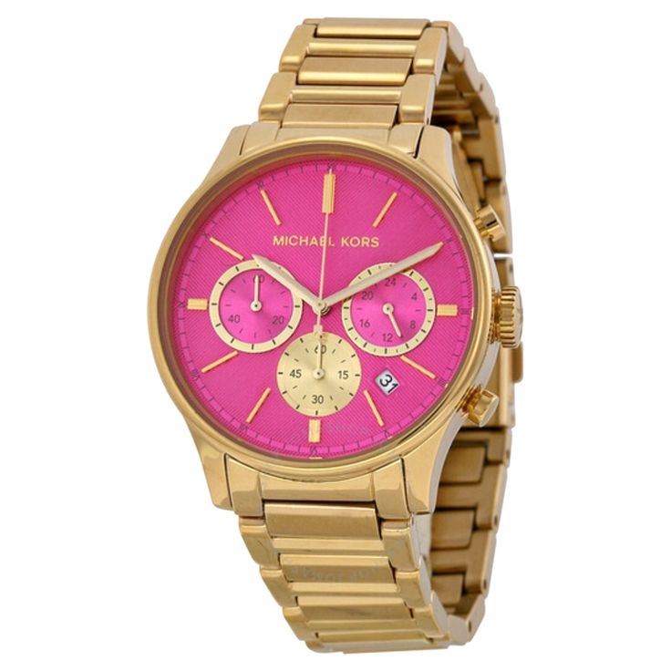 Michael Kors Bailey Chronograph Watch In Gold/Pink. Style Mk5909. 44 Mm Face, 20 Mm Band Width, Button Clasp. New, Never Worn, No Scratches On The Dial That I Can Detect. Original Box Not Included. Make An Offer! Classic Pink Watch With Round Dial, Pink Round Watches With Subdials, Modern Pink Chronograph Watch, Luxury Pink Watches With Subdials, Classic Pink Round Watch, Pink Chronograph Watch For Formal Occasions, Pink Chronograph Watch As Gift, Luxury Pink Watch Accessories With Round Dial, Pink Chronograph Watch For Gift