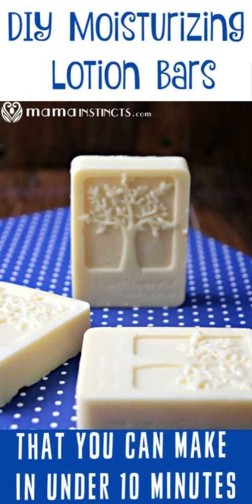 three soap bars with the words diy moisting lotion bars that you can make in under 10 minutes