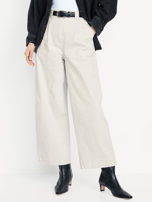 Extra High-Waisted Barrel Wide-Leg Pants | Old Navy Relaxed Fit Work Pants With Belt Loops For Fall, Relaxed Fit Wide Leg Pants For Business Casual, Fall Business Casual Wide Leg Pants With Belt Loops, Relaxed Fit High-waisted Wide Leg Pants With Belt Loops, High-waisted Chinos With Belt Loops, High Waist Chinos With Pockets For Work, Versatile Relaxed Fit Wide Leg Pants With Belt Loops, Wide Leg Chinos With Belt Loops For Work, Relaxed Fit Pants With Belt Loops For Fall