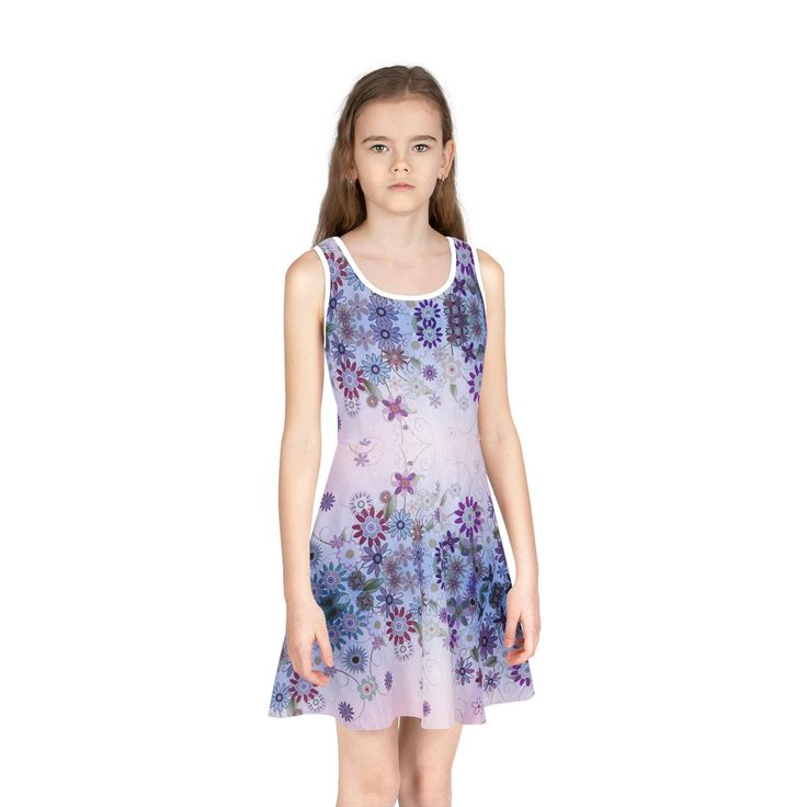 Made for those easy-going summer days, this sleeveless sundress is the perfect way to celebrate fine weather. Its chic style with the A-line cut, mid-length, round neckline keeps it breathable while the eight different sizes enable girls from the age of 2 and above to look their absolute cutest. Made with 95% polyester and 5% spandex for silky comfort.  .: Material: 95% polyester, 5% spandex .: Medium fabric (6.5 oz/yd² (220 g/m .: Sewn-in label .: Mid-length .: A-line cut .: Seam thread color automatically matched to design (black or white) Sleeveless Sundress, A Line Cut, Lady Dress, Easy Going, Style Chic, Popular Style, Girls Clothing, Sew-in Labels, Summer Days