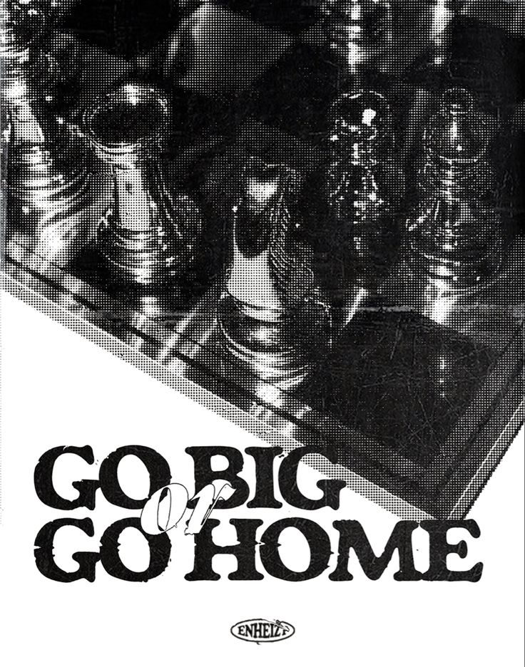 an advertisement for go big go home featuring chess pieces