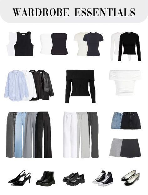 Basic Must Have Clothes For Women, Outfit Inspo Capsule Wardrobe, Outfit Ideas Capsule Wardrobe, Fashion Inspo Outfits Basic, Basic Womens Wardrobe, Basic Clothes Essentials Aesthetic, Where To Buy Basic Clothing, Basic Outfits Must Haves, Basic Outfits To Have