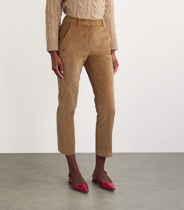 Find MAX MARA Stretch-corduroy Cropped Trousers on Editorialist. Ensuring comfort and style share the same stage is no easy feat - unless, of course, youre Weekend Max Mara. The Italian diffusion line makes both look truly effortless, crafting these trousers from a highly stretchy corduroy that feels formal and relaxed simultaneously. Fall Velvet Workwear Pants, Velvet Workwear Pants For Fall, Winter Fitted Corduroy Pants, Fitted Corduroy Pants For Winter, Fitted Corduroy Pants For Workwear, Weekend Max Mara, Short Coat Jackets, Swimwear Shorts, Field Jacket