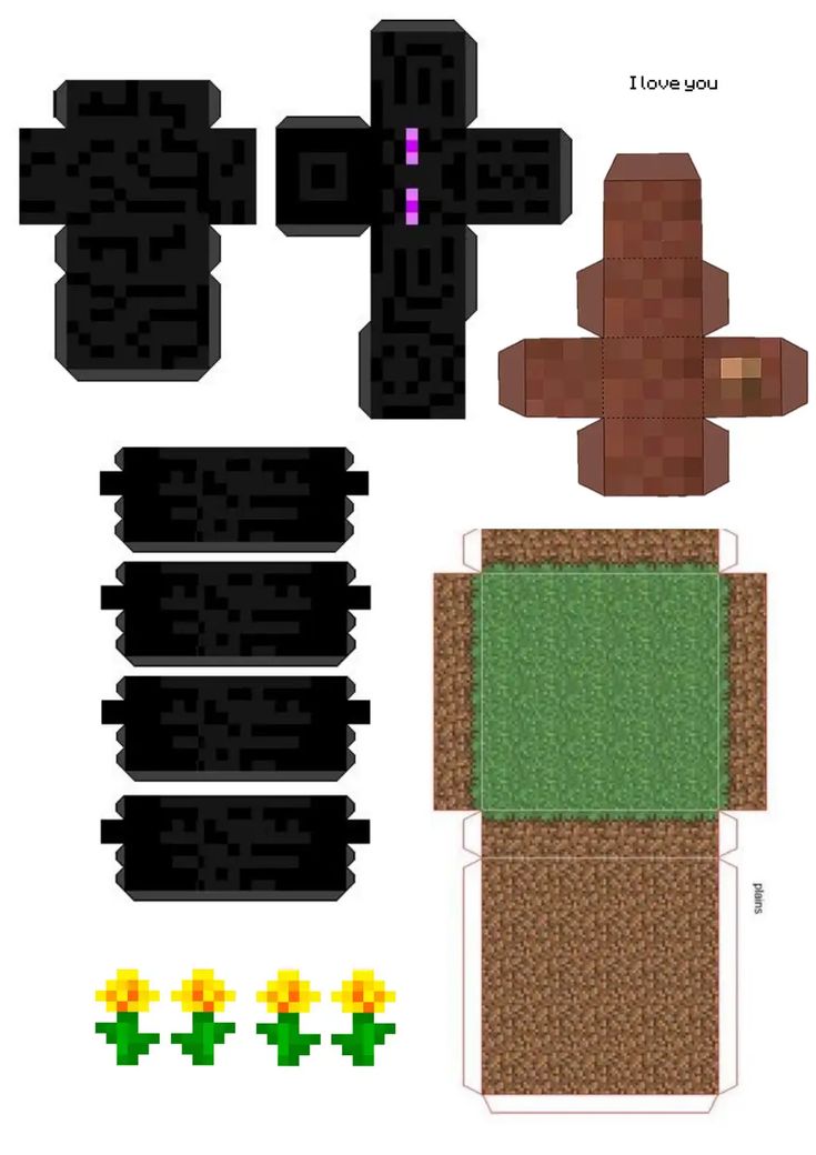 an image of some papercrafts made to look like minecraft crafting items