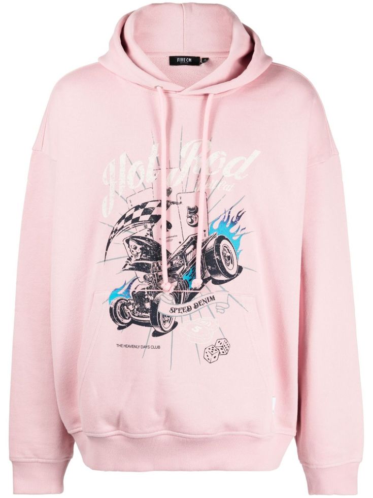 rose pink/multicolour stretch-cotton jersey texture graphic print to the front logo patch to the front drawstring hood drop shoulder long sleeves front pouch pocket ribbed cuffs and hem Aaliyah, Pink Hoodie, Print Hoodie, Mens Activewear, Hot Rod, Rose Pink, Hot Rods, Hoodie Print, Cotton Spandex