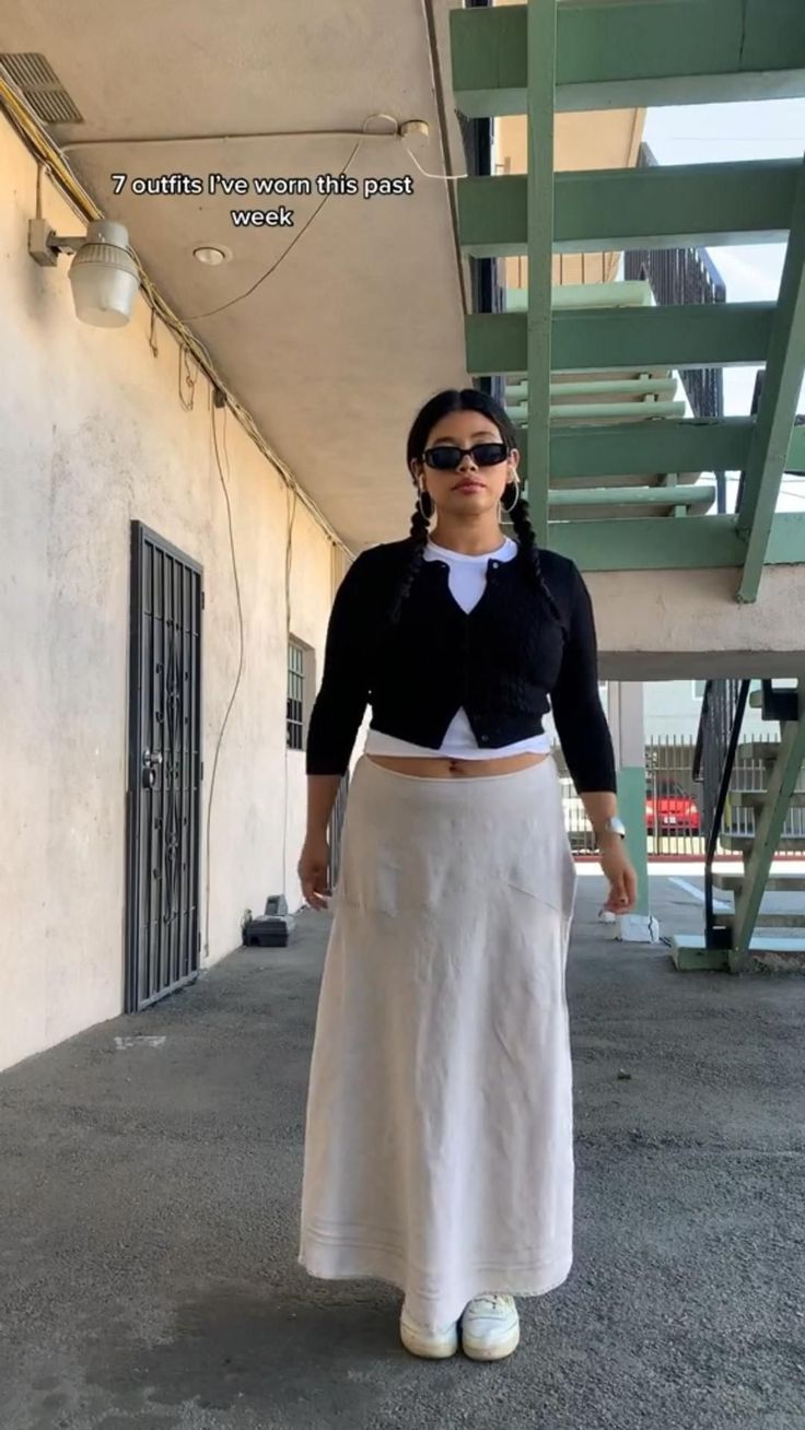 Midi Skirt Outfit Midsize, Skirt Outfit Midsize, Skirt Outfits For Summer, Summer Midsize, Long Skirt Outfits For Summer, Outfit Midsize, Skirt Outfits Aesthetic, Midsize Outfit, Outfits For Summer