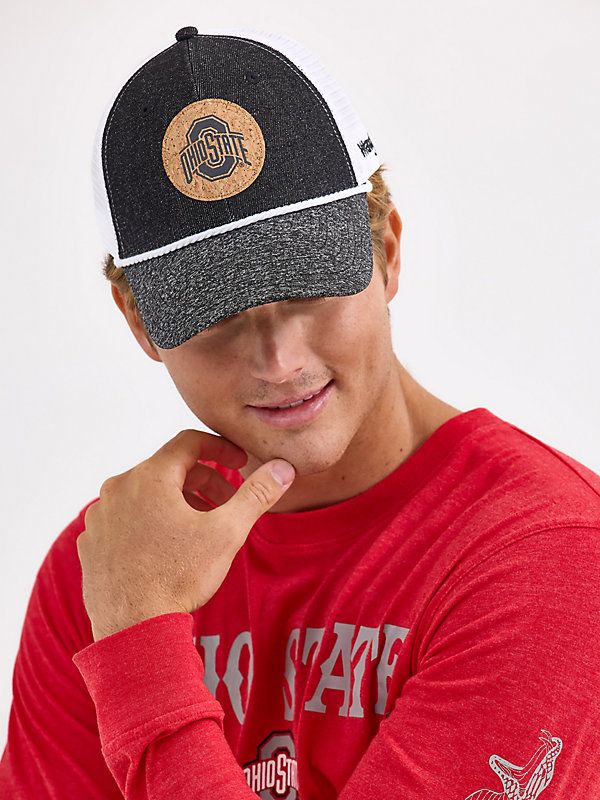 Rope ‘em up Wrangler® style with the Wrangler Collegiate Rope Trucker Cap. This snapback hat is made of a comfortable cotton blend with a mesh back to keep you cool. It comes with a rope cord detail plus a cork patch of your school’s name and logo for an authentic gameday look. School S, Rope Cord, Cap Mens, Ohio State, Men's Accessories, Snapback Hat, Snapback Hats, Trucker Cap, Cork