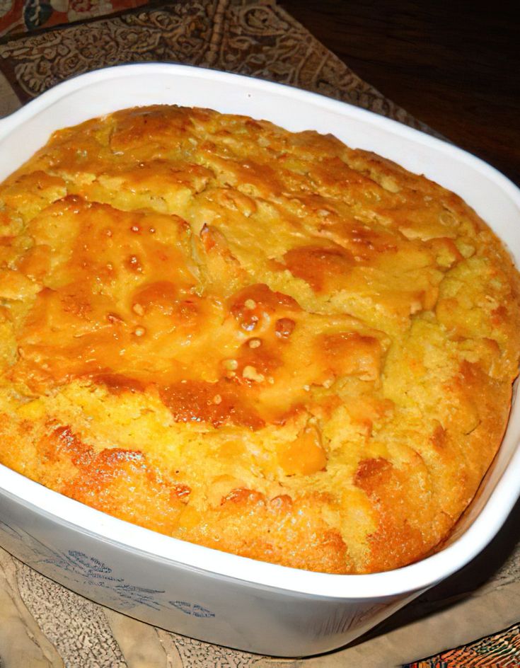 a casserole in a white dish on a table