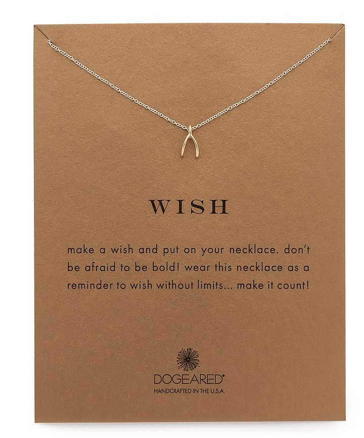 Dogeared Wish Necklace Necklace Cards, Wish Bone, Wish Necklace, Dogeared Jewelry, Card Sayings, Bone Necklace, 14k Gold Necklace, Vermeil Jewelry, Make A Wish